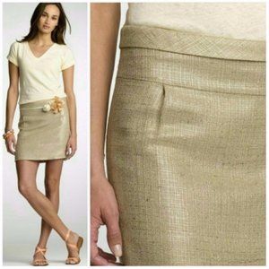 J Crew Collection Gold Tweed Mica Mini Skirt Sz 10